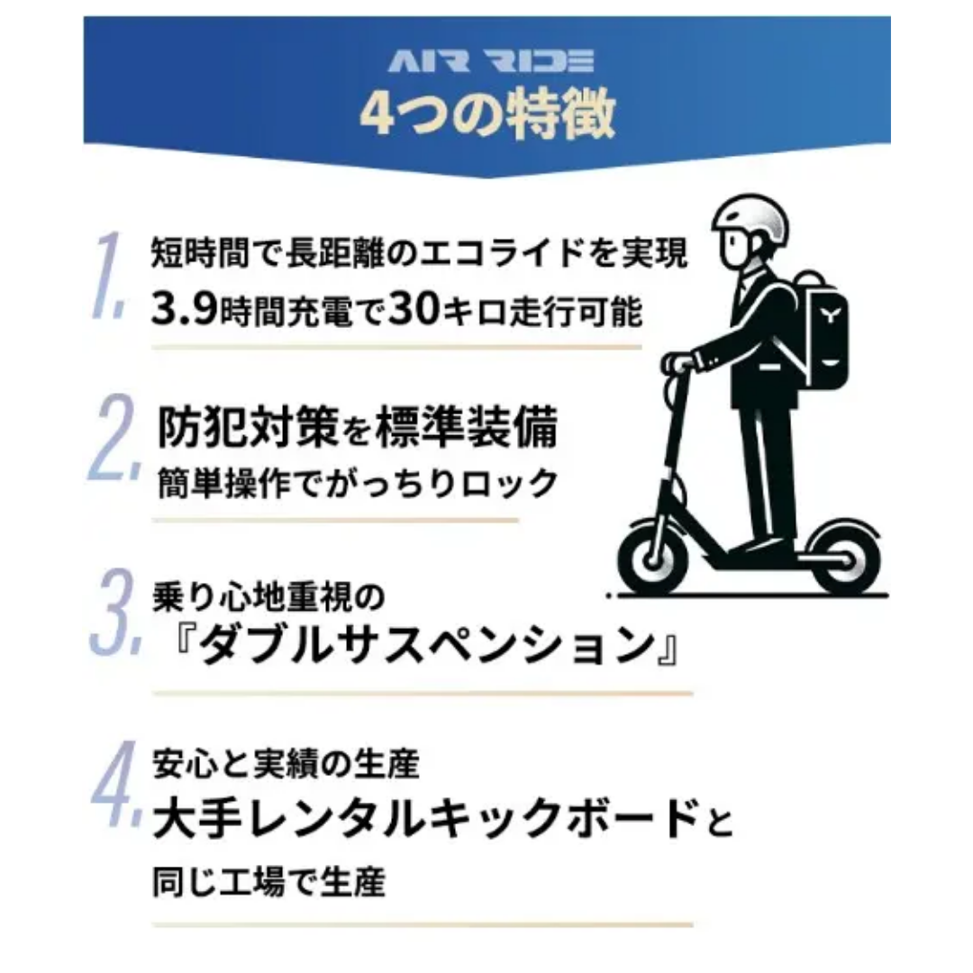 【LINEで世界一爆安のクーポン発行!】電動キックボードAirRide