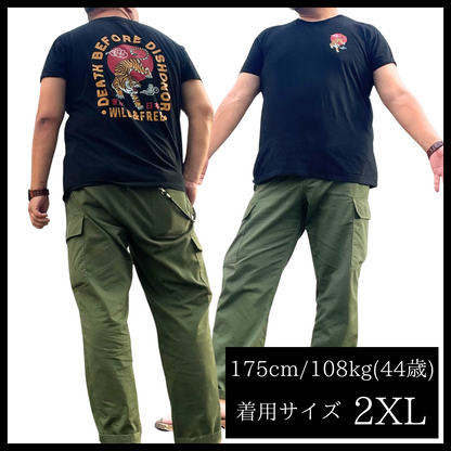 【インパクトで魅せる】黒地に映える虎、男らしさ全開Tシャツ