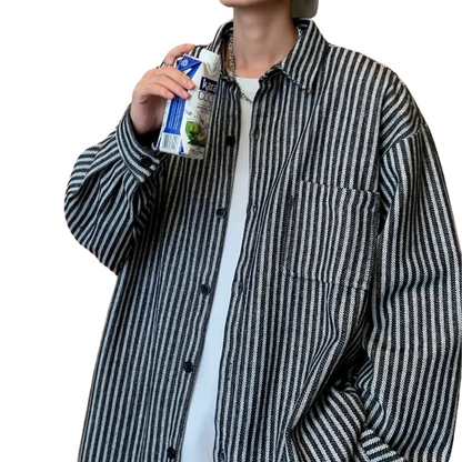 ［白Tシャツとコレで充分‼︎］ストライプシャツ