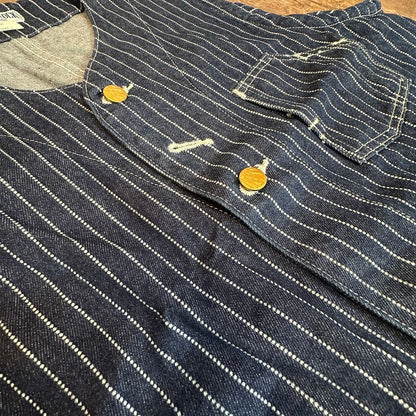 ［Tシャツに羽織るだけでワンランク上のイケオジ］ストライプデニムワークベスト