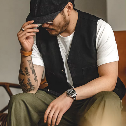 ［ガシガシ使えるデブのためのベスト］ツイルワークベスト