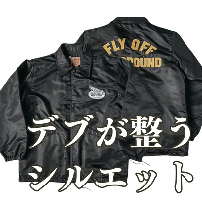 ［アメリカンバイク必須の大きめデブジャケット］ナイロンコーチジャケット