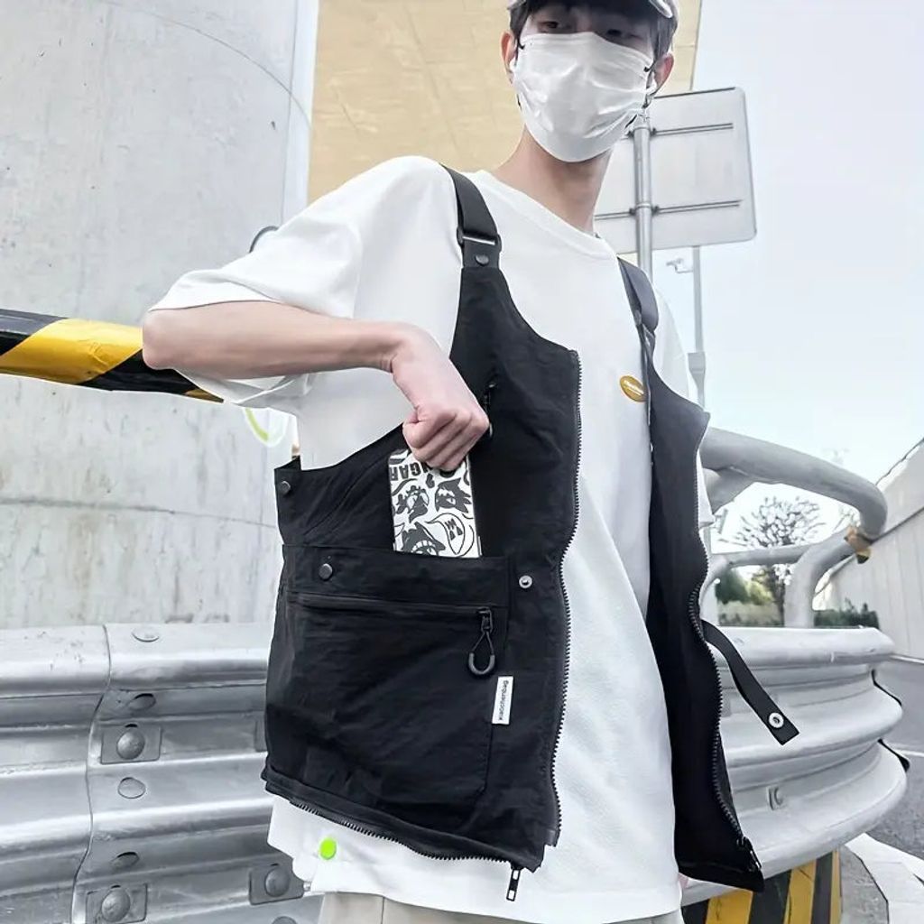 ［BIGベストはデブのマストアイテム‼︎］2WAYアウトドアベストBAG