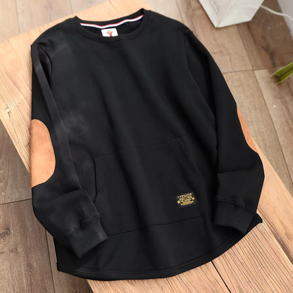 ［普段のスウェットはコレに切り替え‼︎］エルボーパッチラウンドヘムスウェットシャツ