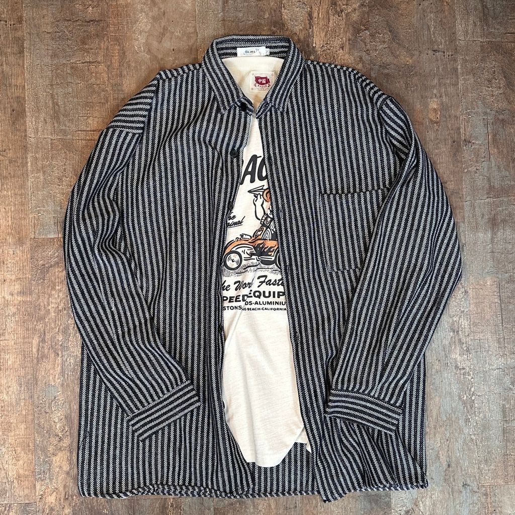 ［白Tシャツとコレで充分‼︎］ストライプシャツ